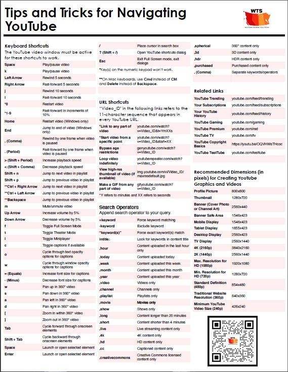 Youtube Keyboard Shortcuts